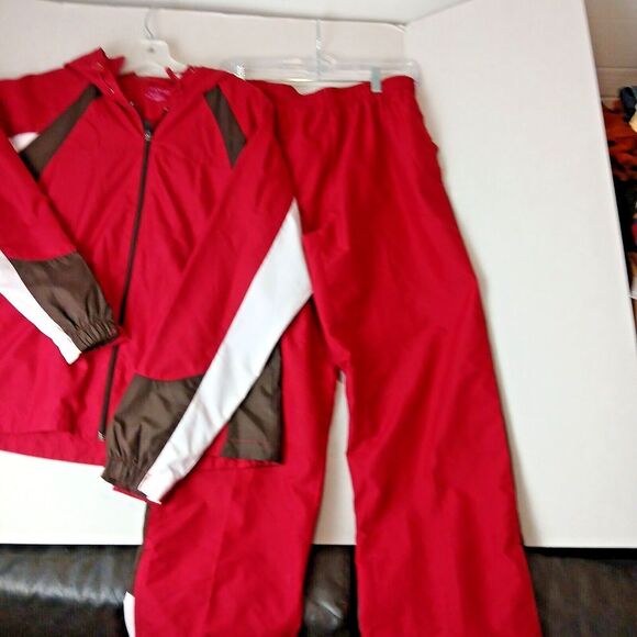 BCG Med 100% Polyester Red Pants & Jacket Outdoor. Hiking Boho, Y2K. - Picture 1 of 10